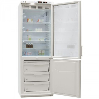 Холодильник лабораторный ХЛ-340 ПОЗИС с тонированной стеклянной дверью и металлической дверью